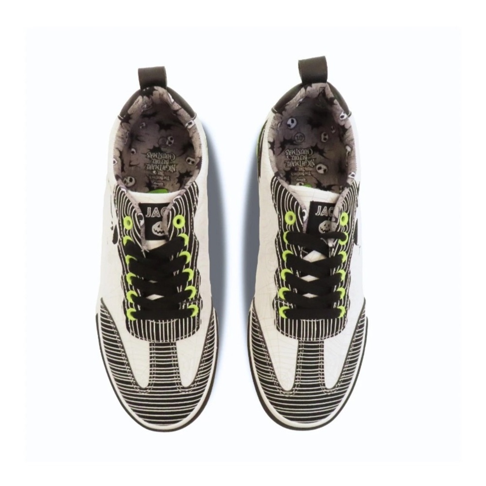 Nightmare Before Christmas Men's Low Top Laced Sneaker, White, 9